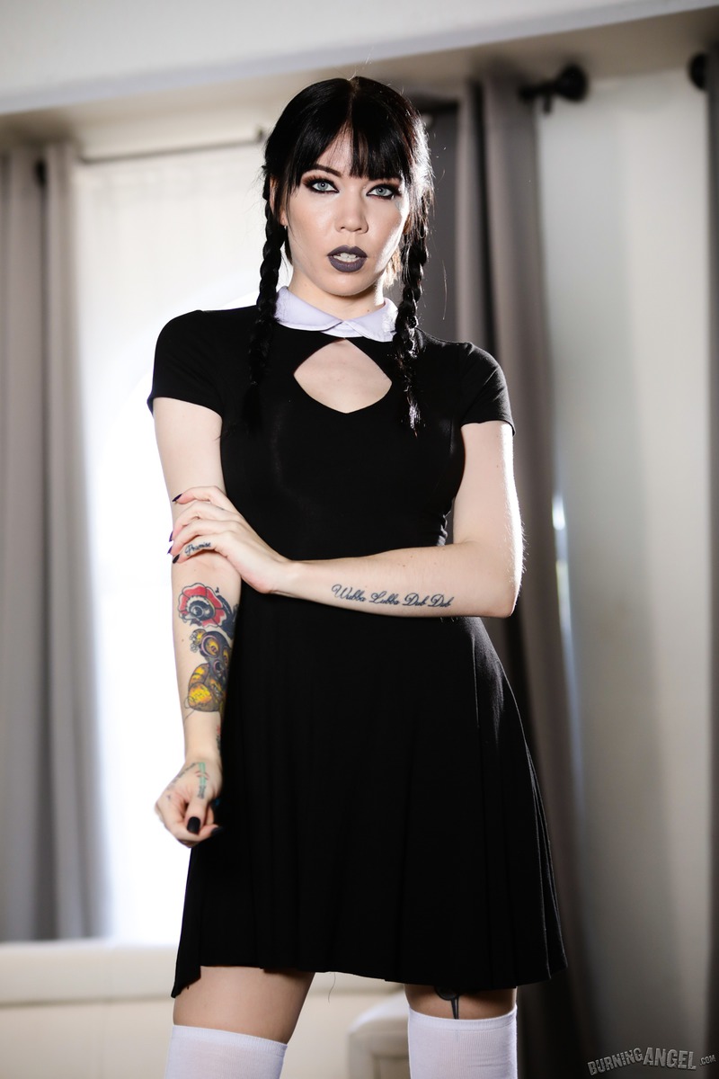 Wednesday Addams Cosplay Featuring Leda Bear-02