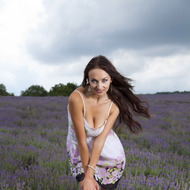 Busty Ines Is Naked At The Field-11
