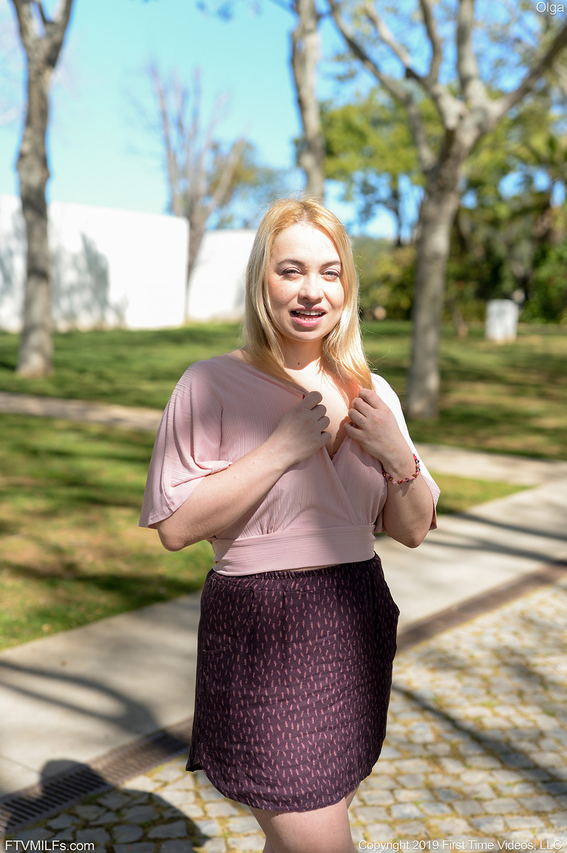 Busty MILF Olga Flashing In Public-00