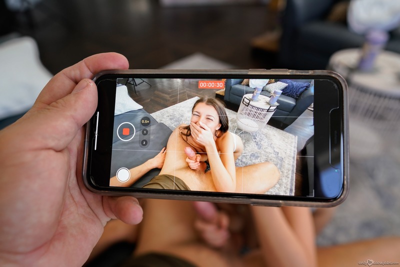 Brunette Chick Gives Blowjob-12