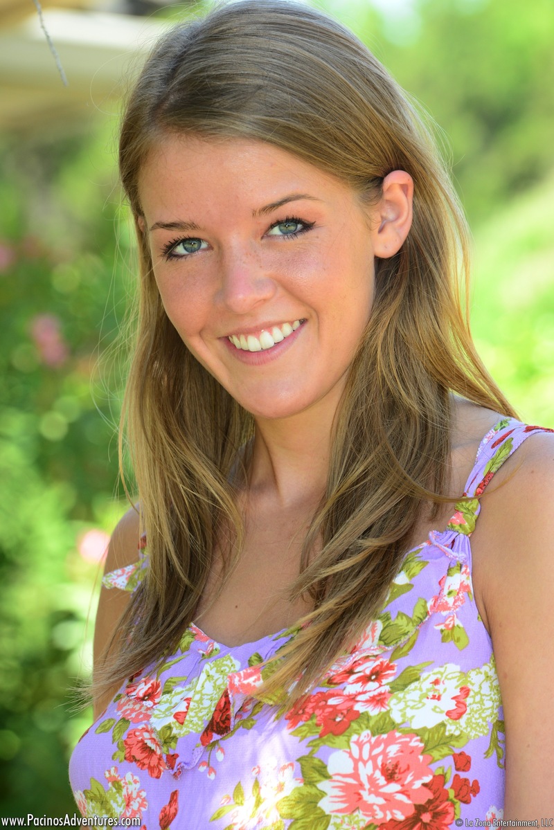 Busty Teen Stripping In The Garden-01