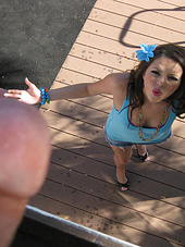 Cute brunette gets suprised by huge load of cum-02