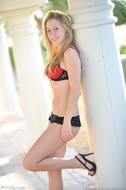 Blonde teen gets naked outdoor-09